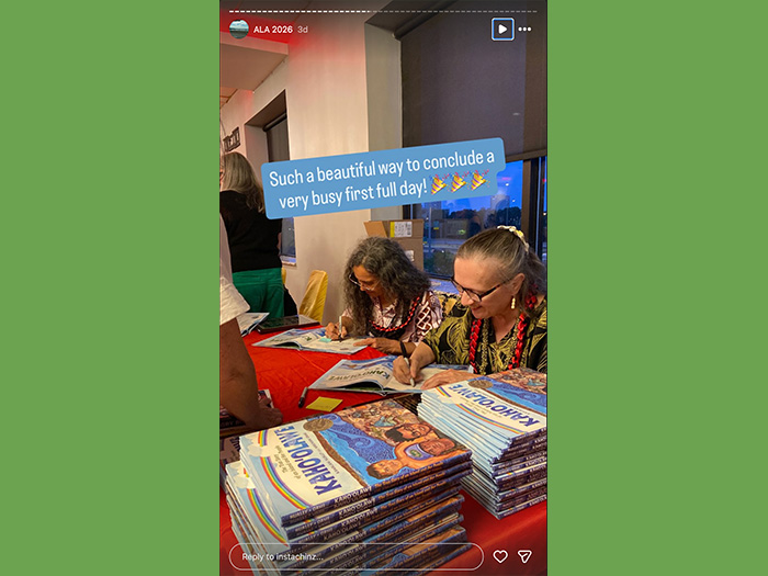 Kamalani Hurley signing books at ALA 2026