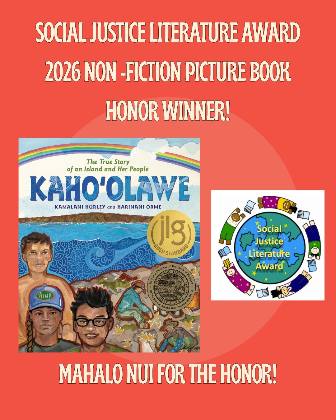 Social Justice Literature Award 2026 Non -Fiction Picture Book Honor Winner 